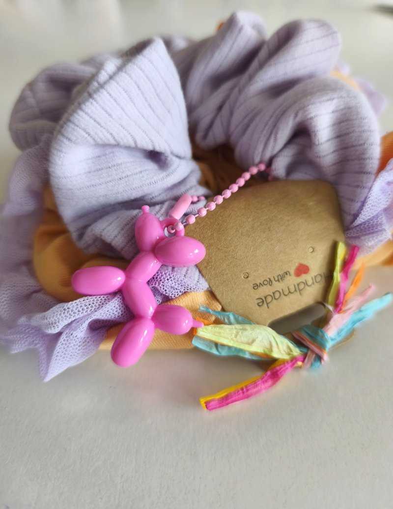 Oldschool - Scrunchie hajgumi szett lufikutyás kulcstartóval - Image 5