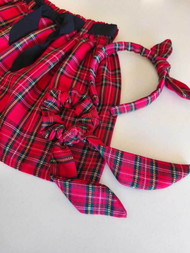 Szett - Skót kockás scrunchie és hajráf szett - Image 5