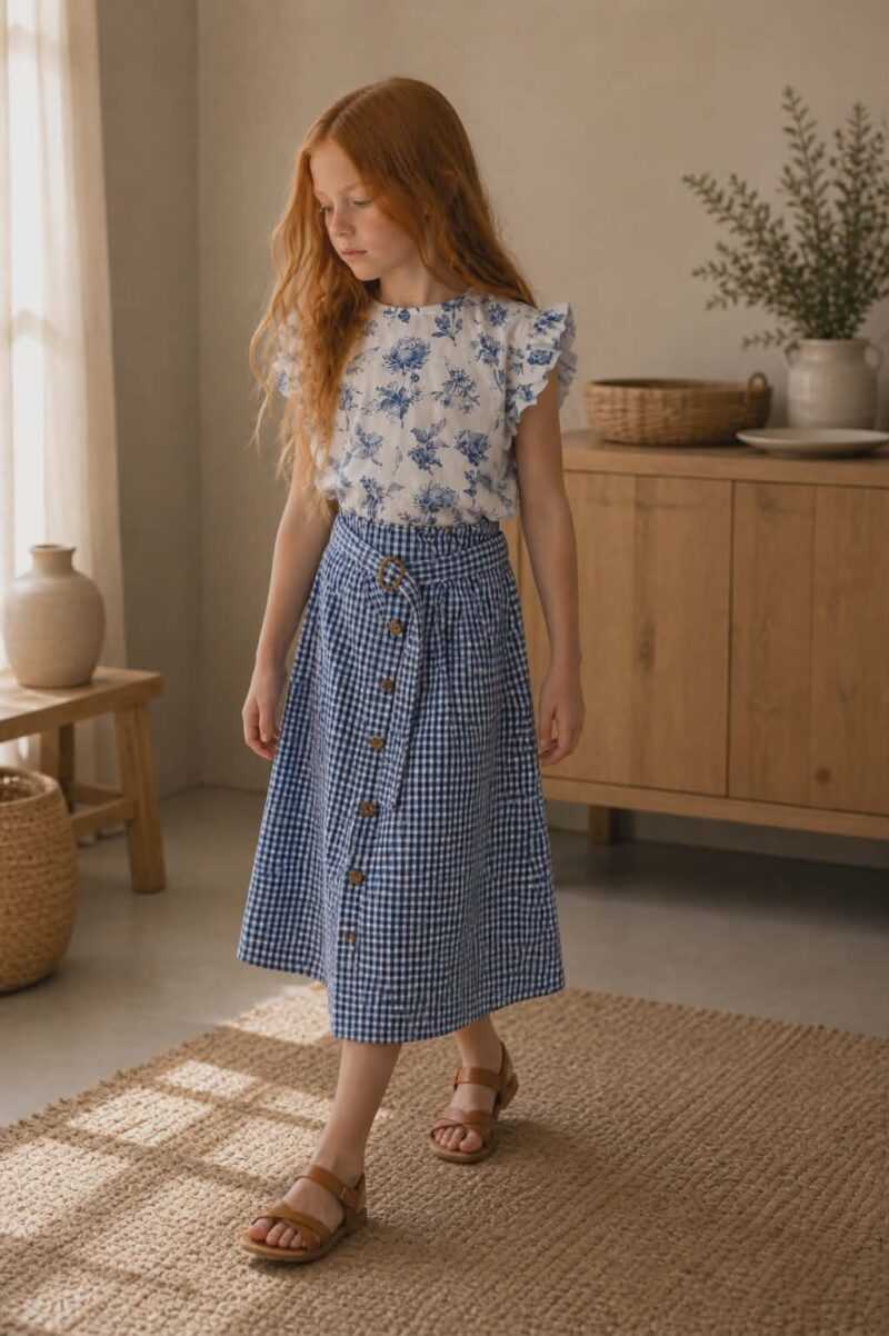 Felső - Vintage növény mintás blúz - Image 16