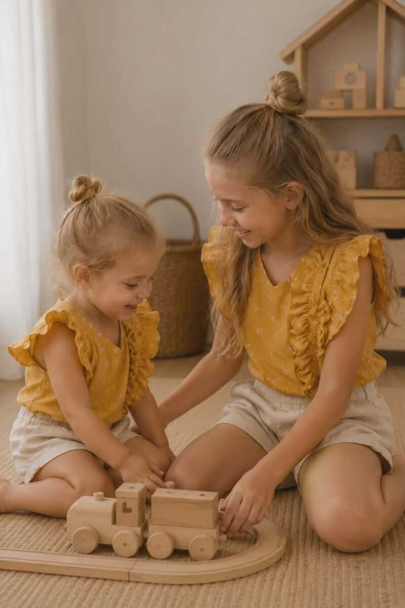 Felső - Mustár pillangós fodros masnis crop top - Image 15