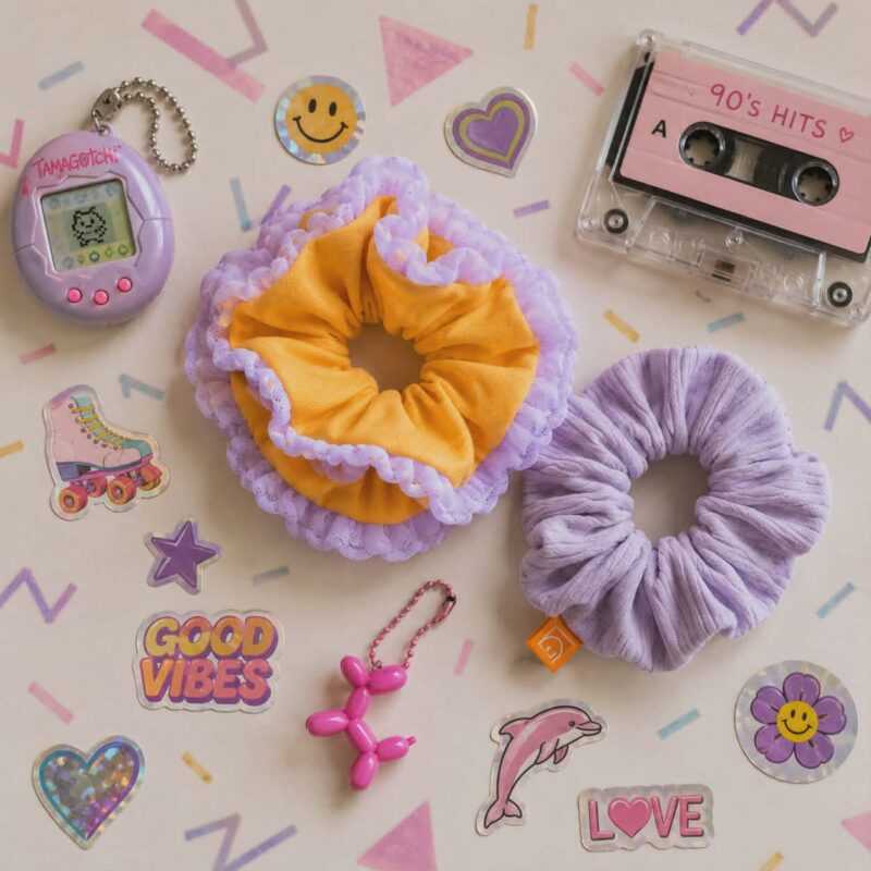 Oldschool - Scrunchie hajgumi szett lufikutyás kulcstartóval - Image 13